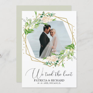 We hebben de Knot Greenery Eloped aankondiging geb