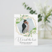We hebben de Knot Greenery Eloped aankondiging geb Briefkaart (Staand voorkant)