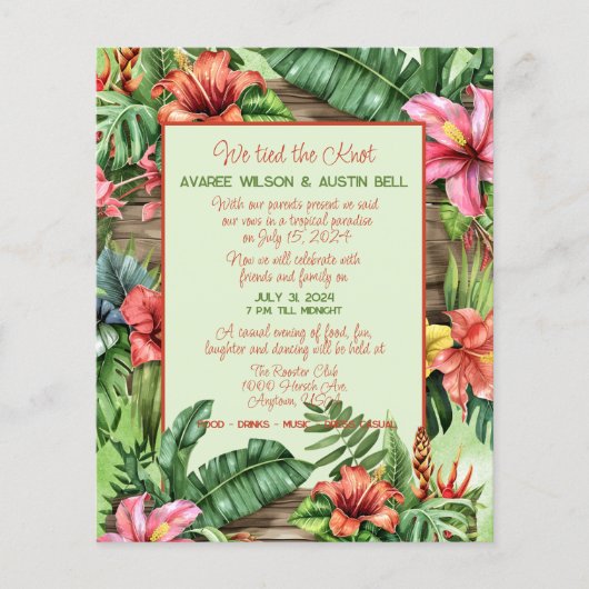 We hebben de Knot Tropical Wedding Invitation gebo (Voorkant)