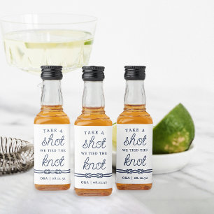 We hebben de 'Knot Wedding Favor' verboden Likeurfles Etiket