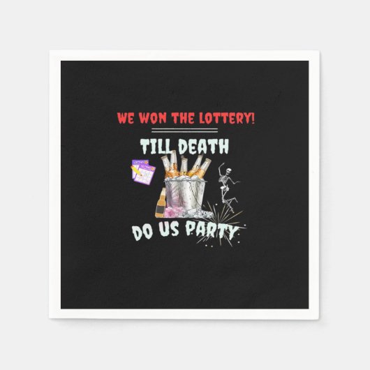 We hebben de loterij - tot de dood ons feest servet (Voorkant)