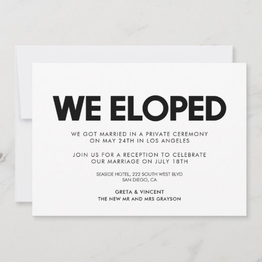 We hebben de Matige bruiloft aangekondigd Kaart (Voorkant)