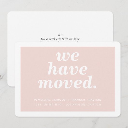 WE HEBBEN DE moderne, minimale nieuwe adresbrij ve Aankondiging (Voorkant / Achterkant)