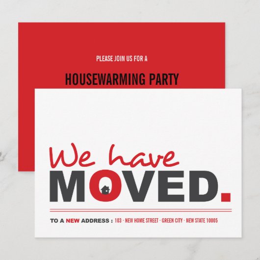 We hebben de 'Moving Announcement Housewarming Par Kaart (Voorkant / Achterkant)