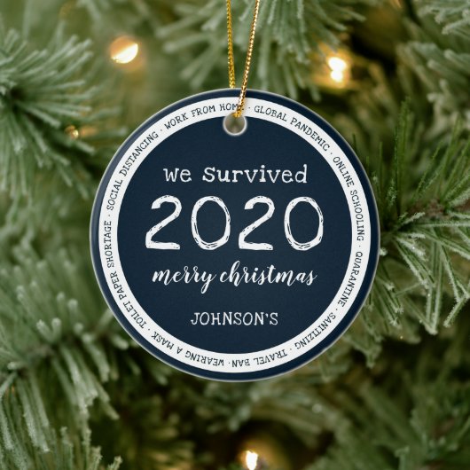 We hebben de naam Navy Blue van 2020 overleefd Keramisch Ornament (Boom)