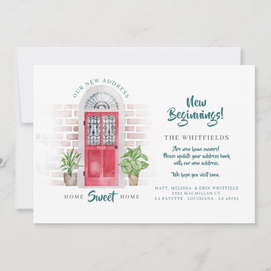 We hebben de nieuwe Adres Red Waterverf deur verpl Aankondiging (Voorkant)