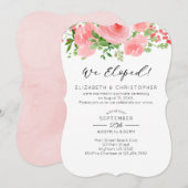 We hebben de roze Floral Weddenschap uitgeblokt Kaart (Voorkant / Achterkant)