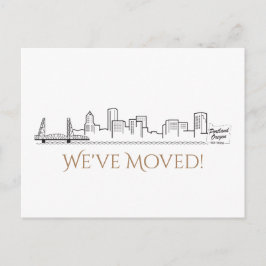 We hebben de skyline van Portland City verplaatst Aankondigingskaart