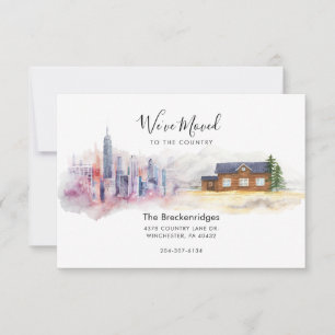 We hebben de stad naar het land verplaatst notitiekaartje