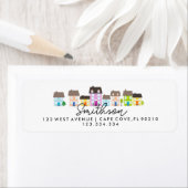 We hebben de terugzendadressen van de huishuizen v etiket (Insitu)