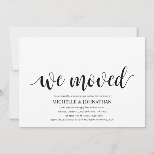 We hebben de uitnodigkaarten van de Housewarming p Kaart (Voorkant)