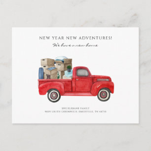 We hebben de wijziging van Adres Red Truck Moving Aankondigingskaart