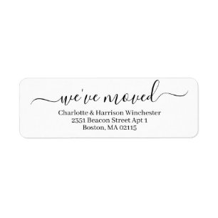 We hebben de zwarte, witte, bewegende aankondiging etiket