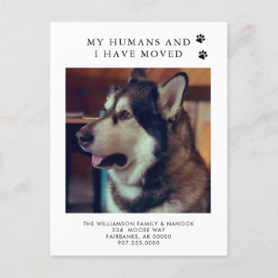 We hebben Dog Photo New Address Dog Moving Aankondigingskaart