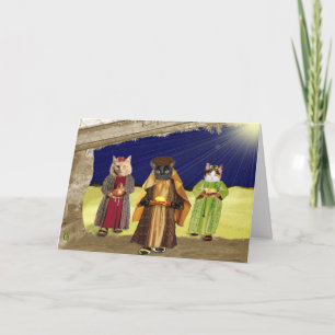 We hebben drie katten feestdagen kaart