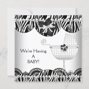 We hebben een BABY. Black White Zebra Verwacht Aankondiging