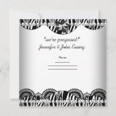 We hebben een BABY. Black White Zebra Verwacht Aankondiging (Achterkant)