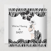 We hebben een BABY. Black White Zebra Verwacht Aankondiging (Voorkant)