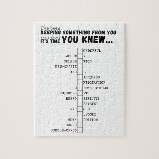 We hebben een Baby - Complete en onthullen puzzel (Verticaal)