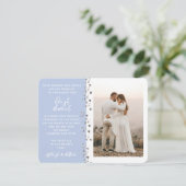 We hebben een gehuwde glitter Heart Foto Blue Whit Kaart (Staand voorkant)