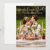 We hebben een gehuwde moderne Trendy Script-fotoka Bedankkaart (Voorkant / Achterkant)