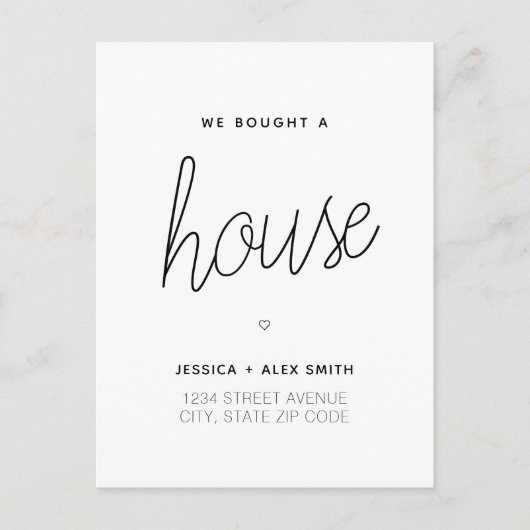 We hebben een huis gekocht dat we hebben bewogen briefkaart (Voorkant)