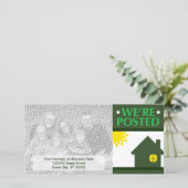 we hebben een mededeling geplaatst : naar huis aankondiging (Staand voorkant)