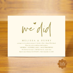 We hebben een moderne bruiloft Elopement receptie Kaart