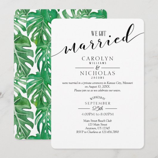 We hebben een Tropische bruine bruiloft. Kaart (Voorkant / Achterkant)