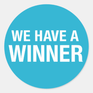 We hebben een winnaar ronde sticker