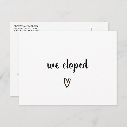 We hebben een zwarte en witte hartbruiloft ontwikk aankondigingskaart (Voorkant / Achterkant)