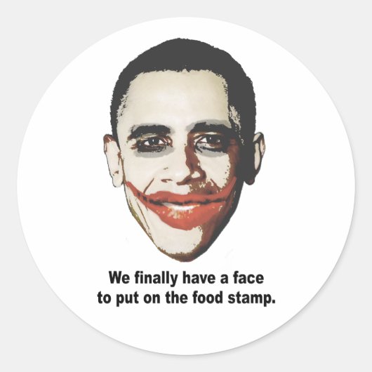 We hebben eindelijk een gezicht op de voedselstemp ronde sticker (Voorkant)