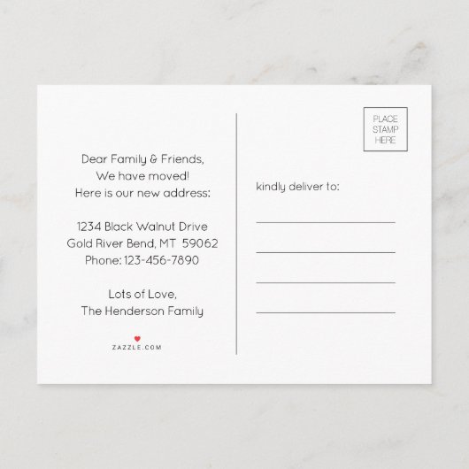 We hebben Elegant Zwart en Goud Modern Moving verp Aankondigingskaart (Achterkant)