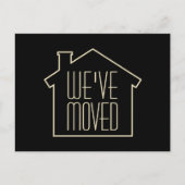 We hebben Elegant Zwart en Goud Modern Moving verp Aankondigingskaart (Voorkant)