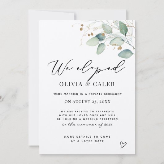 We hebben Eucalyptus bruiloft aankondiging (Voorkant)