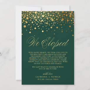 We hebben Faux Gold Foil Confetti Green Wedding ge Aankondiging