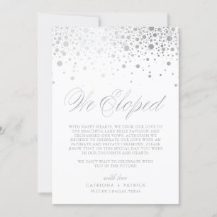 We hebben Faux Silver Foil Confetti White Wedding Aankondiging