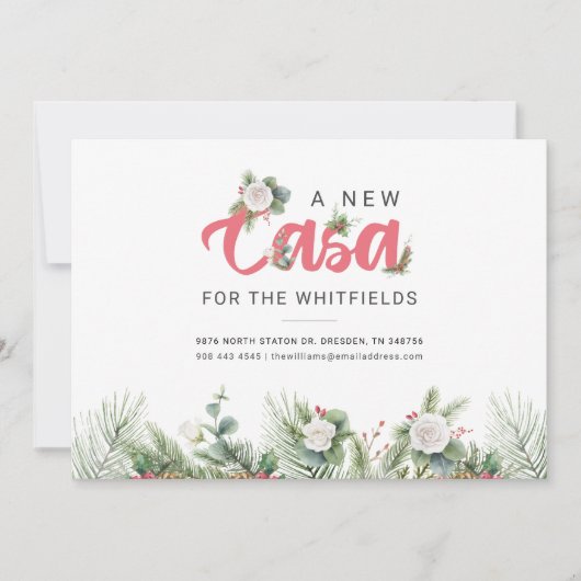 We hebben Floral Berry Moving Adres verplaatst Aankondiging (Voorkant)