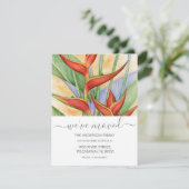 We hebben Floral Heliconia Roos Gold Script Text v Aankondiging (Staand voorkant)