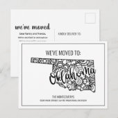 We hebben Floral Mandala Oklahoma State verhuisd Aankondigingskaart (Voorkant / Achterkant)