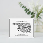 We hebben Floral Mandala Oklahoma State verhuisd Aankondigingskaart (Staand voorkant)
