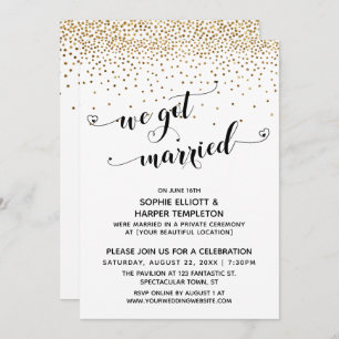 We hebben gehuwd script, Gold Confetti, ontvangst Kaart