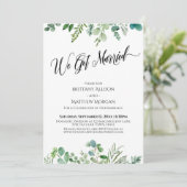 We hebben gehuwde Eucalyptus Greenery Reception Kaart (Staand voorkant)