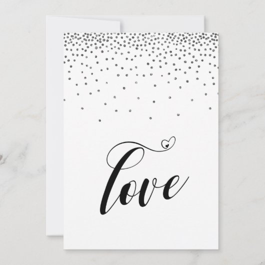 We hebben gehuwde Script Silver Confetti Reception Kaart (Achterkant)