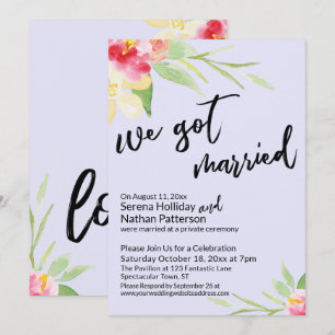 We hebben gehuwde Waterverf bloemen op Lavender. Kaart