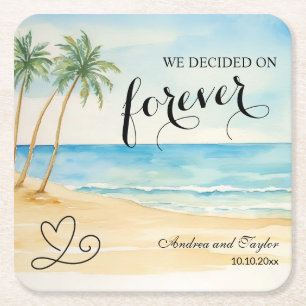 We hebben gekozen voor Forever Elegant Wedding Vierkante Kartonnen Onderzetter