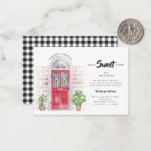 We hebben Gingham Waterverf Moving Announcement ve Notitiekaartje (Voorkant / Achterkant in situ)