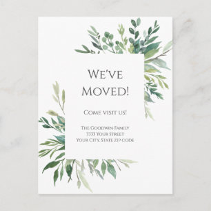 We hebben Greenery Moving Announcement verplaatst Briefkaart