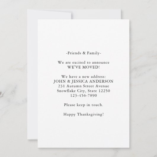 We hebben Herfst herfst Wreath Holiday Moving Aankondiging (Achterkant)