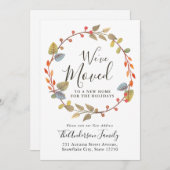 We hebben Herfst herfst Wreath Holiday Moving Aankondiging (Voorkant / Achterkant)